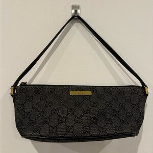 Gucci Black Monogram Bag Gold hardware